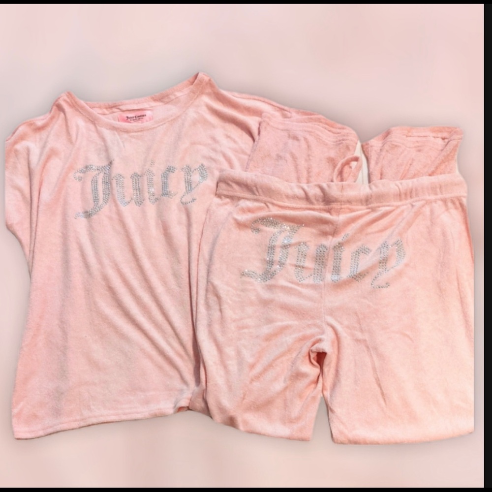 Pink Juicy Couture Terry Cloth Loungewear PJ Set